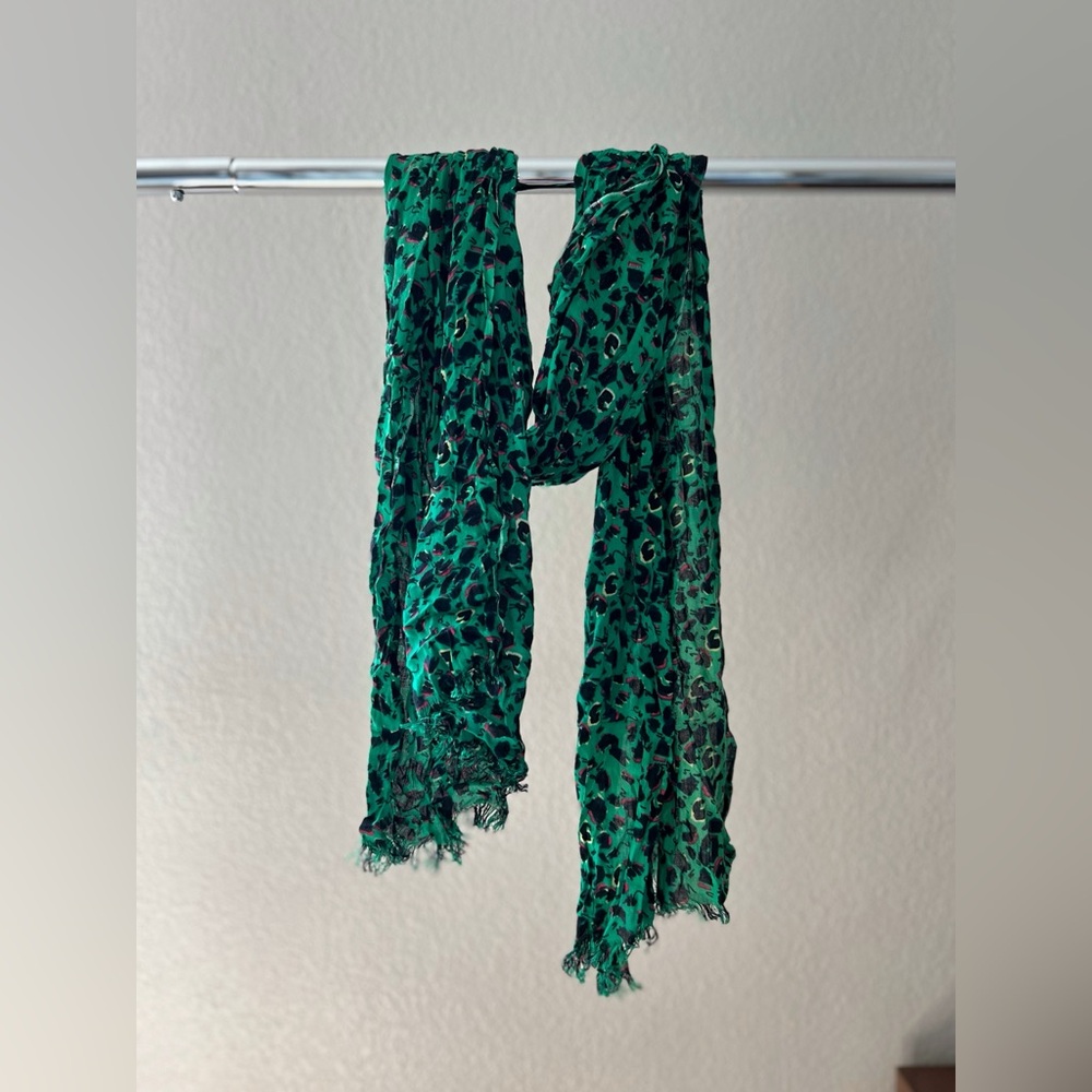 Green Leopard Print Scarf by Cooperative
